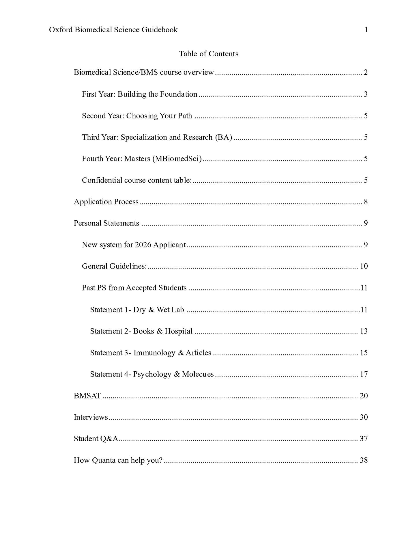 Biomedical Sciences Application Guide