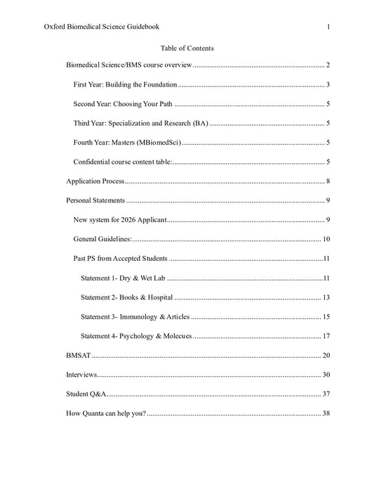 Biomedical Sciences Application Guide