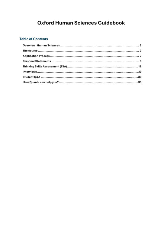 Human Sciences Application Guide